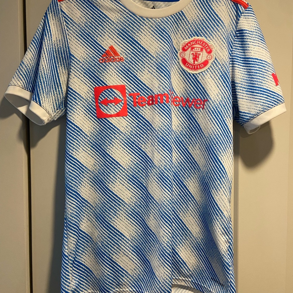 Manchester United - Adidas Blue and White Primegreen Jersey